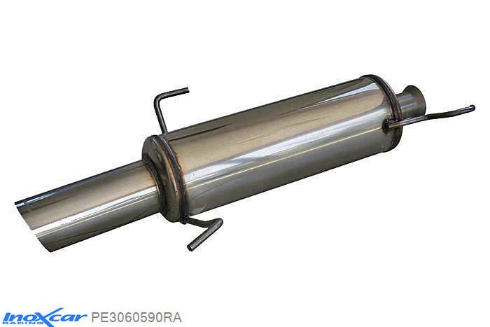 IX PE3060590RA, Peugeot 306 2.0 16V (167PK) -2001, Inoxcar Rear silencer 1X90 RALLY Stainless steel, Without E.E.C. homologation