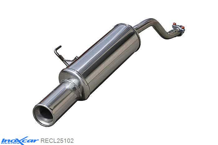 IX RECL25102, Renault Clio II (B) 1.2 16V (75PK) 1998- Diameter 45mm, Inoxcar Rear silencer 1X102mm Stainless steel, With E.E.C. homologation