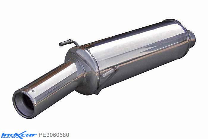 IX PE3060680, Peugeot 306 2.0 HDI (90PK) / 1.9 TD (90PK) 1997-, Inoxcar Rear silencer 1X80mm Stainless steel, With E.E.C. homologation