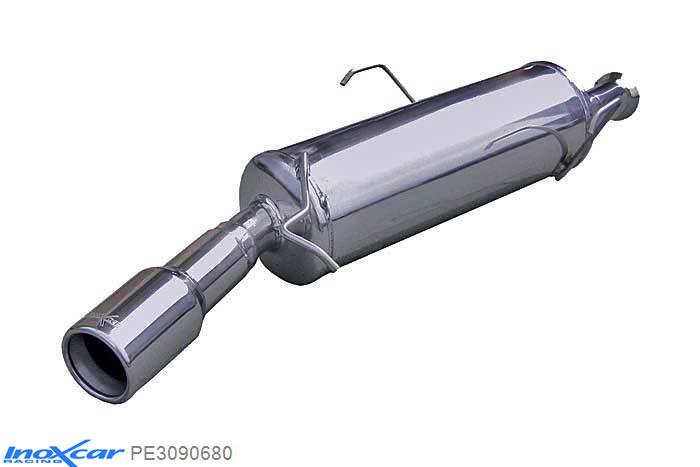 IX PE3090680, Peugeot 309 1.9 GTI 16V (158PK) 1990-1992, Inoxcar Rear silencer 1X80mm Stainless steel, With E.E.C. homologation