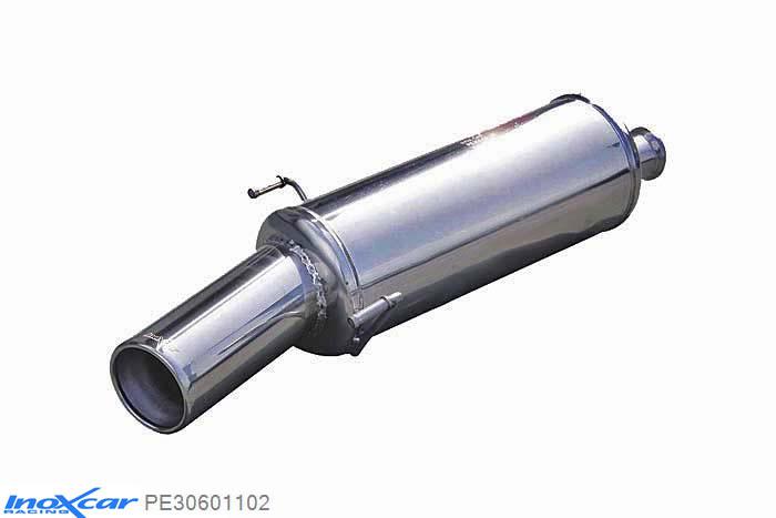 IX PE30601102, Peugeot 306 1.4 (75PK) 1997-2001, Inoxcar Rear silencer 1X102mm Stainless steel, With E.E.C. homologation