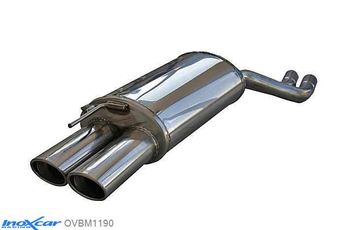 IX OVBM1190, BMW 3 serie (E46) 330D (184PK) 2000-, Inoxcar Rear silencer 2X90X70mm Stainless steel, With E.E.C. homologation