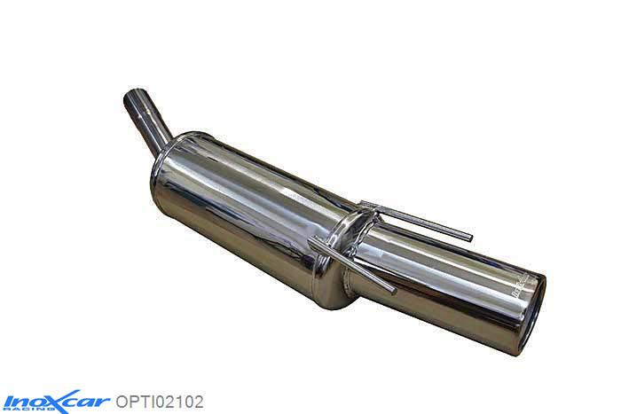 IX OPTI02102, Opel Tigra I 1.6 16V (106PK) 1994-1997 Diameter 45mm, Inoxcar Rear silencer 1X102mm Stainless steel, With E.E.C. homologation