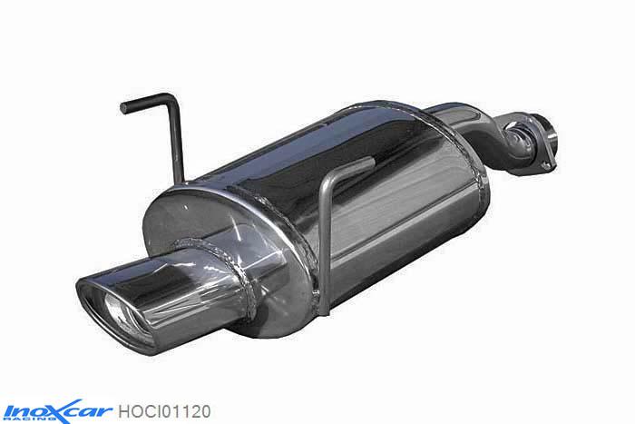 IX HOCI01120, Honda Civic VII (EP/EU/EM/EM2) TYPE-R 2.0 (200PK) 2001-2005, Inoxcar Rear silencer 1X120X80mm Stainless steel, With E.E.C. homologation