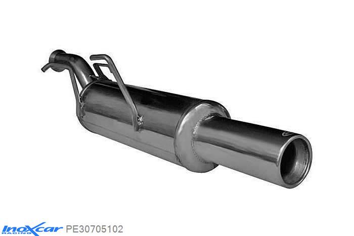 IX PE30705102, Peugeot 307 1.6 HDI (90PK-109PK) 2004-, Inoxcar Rear silencer 1X102mm Stainless steel, With E.E.C. homologation