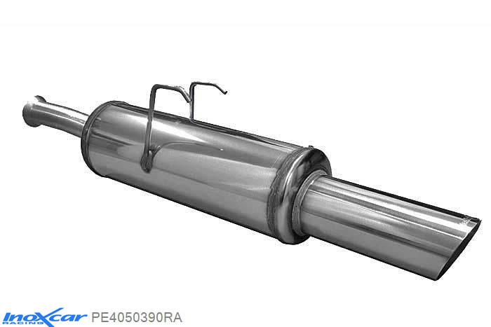 IX PE4050390RA, Peugeot 405 1.9 (110PK) -1992, Inoxcar Rear silencer 1X90 RALLY Stainless steel, With E.E.C. homologation