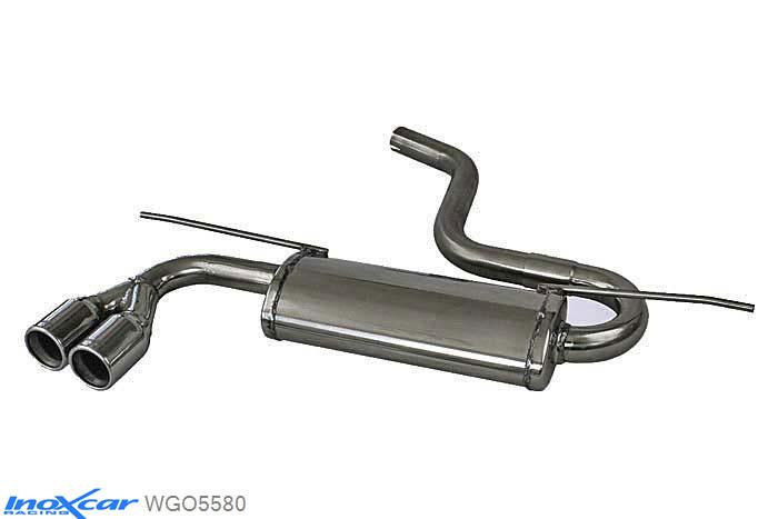 IX WGO5580, VW Golf VII 1.4 (125PK) 2013-, Inoxcar Rear silencer 2X80mm Stainless steel, With E.E.C. homologation