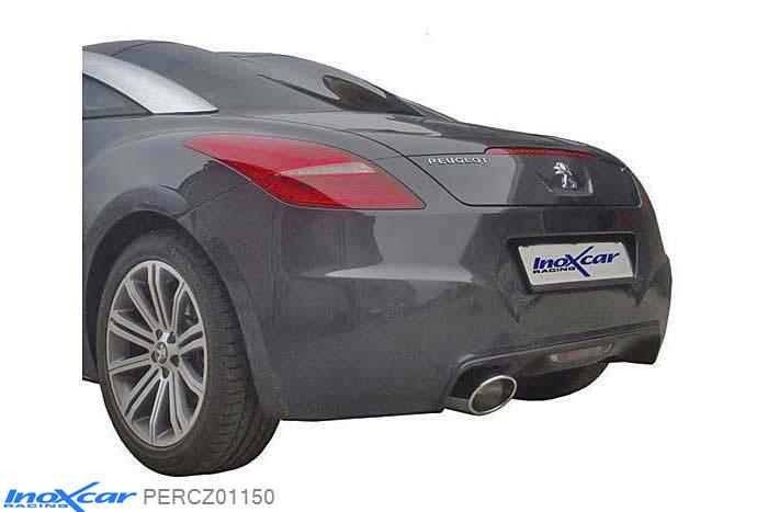 IX PERCZ01150, Peugeot RCZ (4J) 1.6 THP (156PK) 2010-, Inoxcar Rear silencer 1X150X105 OBLIQUO Stainless steel, With E.E.C. homologation