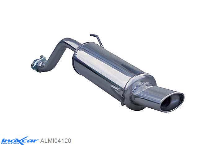 IX ALMI04120, Alfa Romeo Mito (955) 1.6 JTDm (120PK) 2008- Diameter 55mm, Inoxcar Rear silencer 1X120X80mm Stainless steel, With E.E.C. homologation