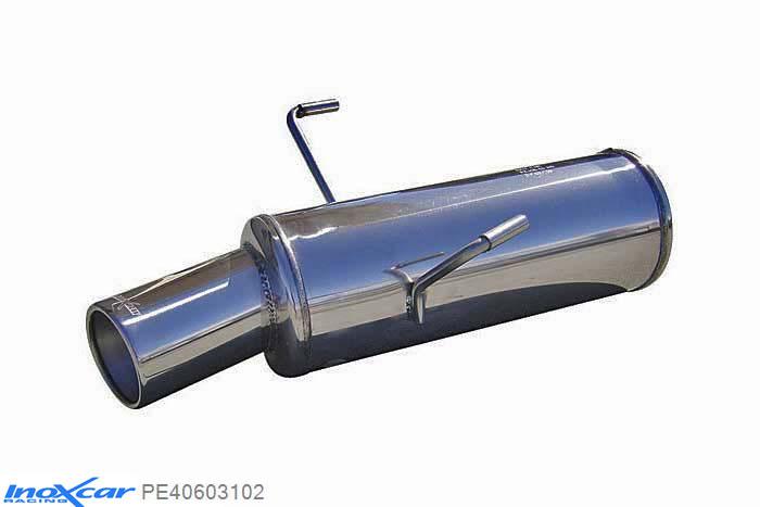 IX PE40603102, Peugeot 406 1.8 (110PK) 1997-, Inoxcar Rear silencer 1X102mm Stainless steel, With E.E.C. homologation