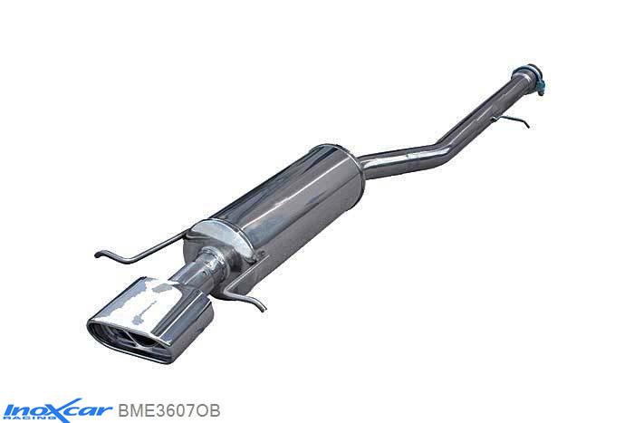 IX BME3607OB, BMW 3 serie (E36) 325 TD (116PK) / TDS (143PK) -1998, Inoxcar Rear silencer 1XFlat Oval Stainless steel, Without E.E.C. homologation