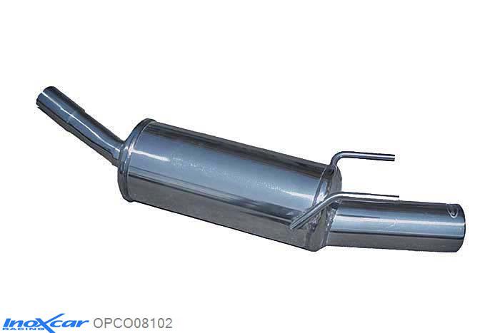 IX OPCO08102, Opel Corsa B 1.6 16V GSI (106PK) 1994-2000 Diameter 45mm, Inoxcar Rear silencer 1X102mm Stainless steel, With E.E.C. homologation