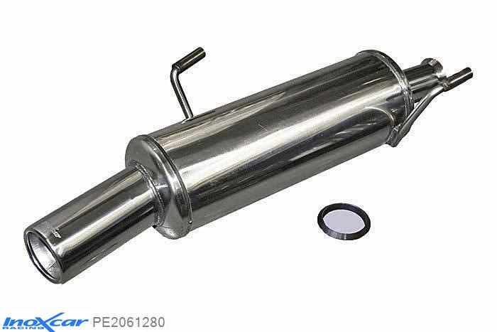 IX PE2061280, Peugeot 206 HDI 1.4 (68PK) 2001-, Inoxcar Rear silencer 1X80mm Stainless steel, With E.E.C. homologation