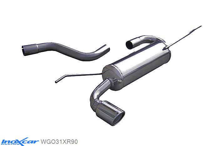 IX WGO31XR90, VW Golf V 2.0 TDI (140PK) 2004- Diameter 55mm, Inoxcar Rear silencer 1X90 X-RACE Stainless steel, With E.E.C. homologation