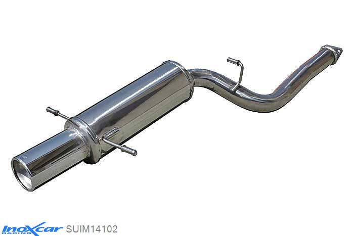 IX SUIM14102, Subaru Impreza (GD/GG) AWD WRX (225PK) 2003-, Inoxcar Rear silencer 1X102mm Stainless steel, Without E.E.C. homologation