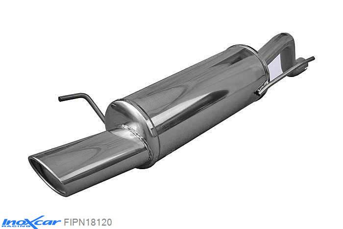 IX FIPN18120, Fiat Grande Punto (199) 1.4 TURBO T-JET (120PK) 2007- Diameter 50mm, Inoxcar Rear silencer 1X120X80mm Stainless steel, With E.E.C. homologation