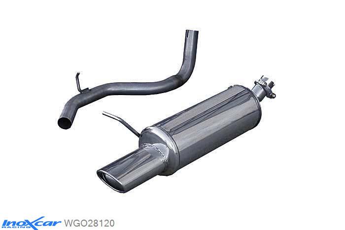 IX WGO28120, VW Golf IV 1.9 TDI (115PK) 1998-2002 Diameter 55mm, Inoxcar Rear silencer 1X120X80mm Stainless steel, With E.E.C. homologation