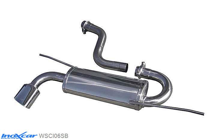 IX WSCI06SB, VW Scirocco III 2.0 TDi (170PK) 2008-, Inoxcar Rear silencer 1X120X80mm OBLIQUO Stainless steel, With E.E.C. homologation