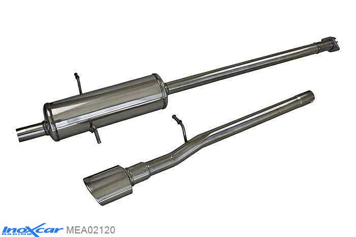 IX MEA02120, Mercedes A-Class (W168) 160 (102PK) 1998-2004, Inoxcar Rear silencer 1X120X80mm Stainless steel, With E.E.C. homologation