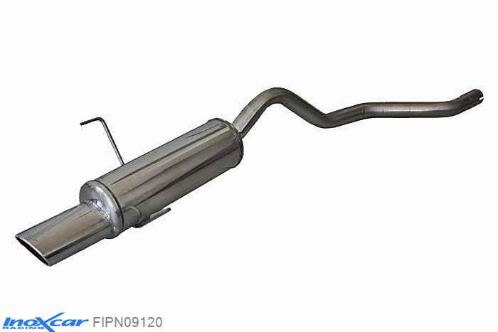 IX FIPN09120, Fiat Punto II (188) 1.8 16V HGT (131PK) 1999-2003 Diameter 50mm, Inoxcar Rear silencer 1X120X80mm Stainless steel, With E.E.C. homologation