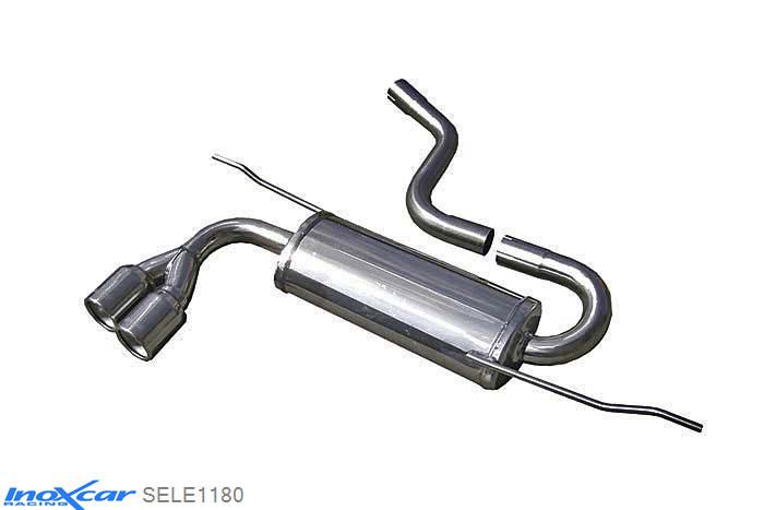 IX SELE1180, Seat Leon II (1P) 1.9 TDI (105PK) 2005- Diameter 55mm, Inoxcar Rear silencer 2X80mm Stainless steel, With E.E.C. homologation
