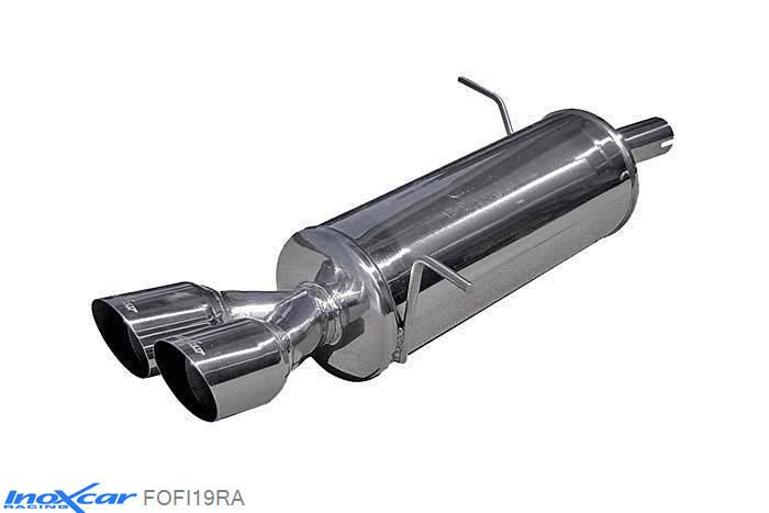IX FOFI19RA, Ford Fiesta VI (JA8) 1.6 16V (120PK) 2009- Diameter 48mm, Inoxcar Rear silencer 2X80mm RACING Stainless steel, With E.E.C. homologation