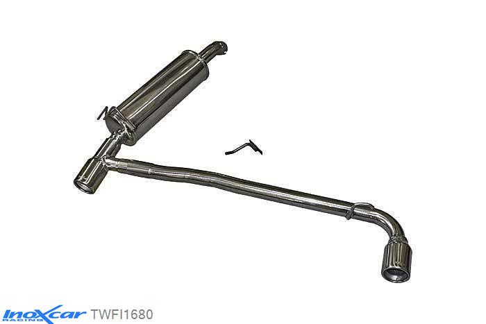 IX TWFI1680, Fiat Coupe (175/FA) 2.0 20V TURBO (220PK) 1997-2000 Diameter 57mm, Inoxcar Rear Rear silencerencer left / right 1X80mm Stainless steel, Without E.E.C. homologation