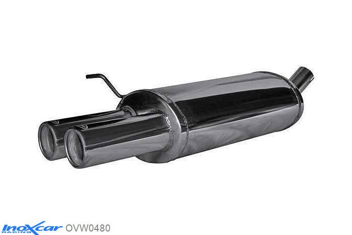 IX OVW0480, VW Golf IV 1.9 TDI (130PK) 2001-2004 Diameter 55mm, Inoxcar Rear silencer 2X80mm Stainless steel, With E.E.C. homologation