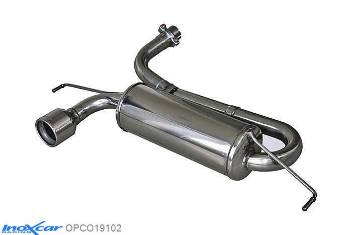 IX OPCO19102, Opel Corsa D 1.6 Turbo GSI (150PK) 2008- Diameter 54mm,5, Inoxcar Rear silencer 1X102mm Stainless steel, Without E.E.C. homologation