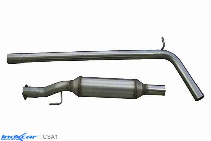 IX TCSA1, Audi A1 (8X) 1.4 TFSi SPORT (185PK) 2011- Diameter 55mm, Inoxcar Central pipe with silencer Stainless steel, Without E.E.C. homologation
