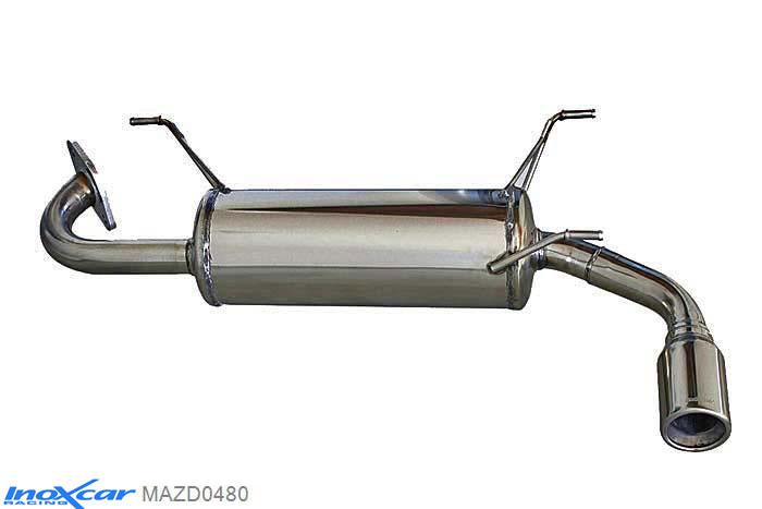 IX MAZD0480, Mazda MX5 (NB) 1.6i 16V 1998-2000, Inoxcar Rear silencer 1X80mm Stainless steel, With E.E.C. homologation