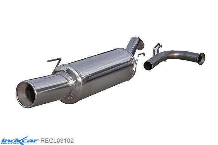 IX RECL03102, Renault Clio I (B/C57) 1.7 (92PK) -1998, Inoxcar Rear silencer 1X102mm Stainless steel, With E.E.C. homologation