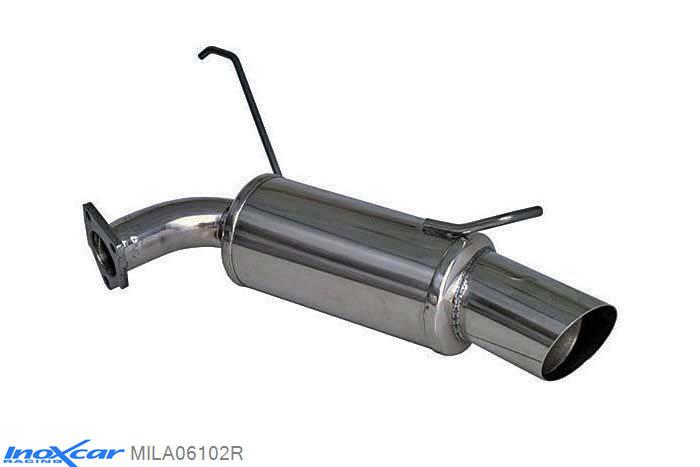 IX MILA06102R, Mitsubishi Lancer EVO IX EVO IX 2.0 16V (280PK) 2006-2008 , Diameter 63mm, Inoxcar Rear silencer 1X102mm RACING Stainless steel, With E.E.C. homologation