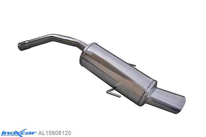 IX AL15606120, Alfa Romeo 156 2.5 V6 (192PK) 1997- Diameter 57mm, Inoxcar Rear silencer 1X120X80mm Stainless steel, With E.E.C. homologation