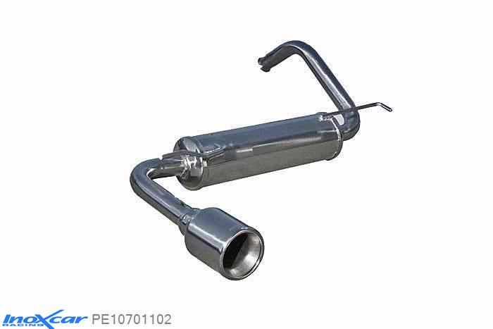 IX PE10701102, Peugeot 107 1.0 12V (68PK) 2005-, Inoxcar Rear silencer 1X102mm Stainless steel, With E.E.C. homologation