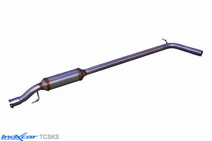 IX TCSKS, Skoda Fabia II (5J) 1.4 Tsi RS DGS (180PK) 2012-, Inoxcar Central pipe with silencer Stainless steel, Without E.E.C. homologation