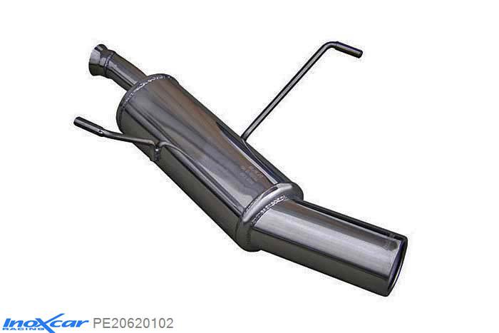 IX PE20620102, Peugeot 206 SW 2.0 HDI (90PK) 2002-2005, Inoxcar Rear silencer 1X102mm Stainless steel, With E.E.C. homologation