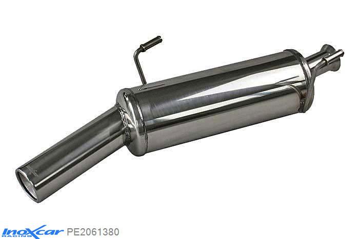 IX PE2061380, Peugeot 206 HDI 1.6 (110PK) 2004-2006, Inoxcar Rear silencer 1X80mm Stainless steel, With E.E.C. homologation