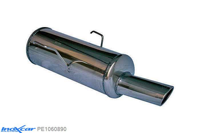 IX PE1060890, Peugeot 106 1.5 D (57PK) 1996-2003, Inoxcar Rear silencer 1X90X70mm Stainless steel, Without E.E.C. homologation