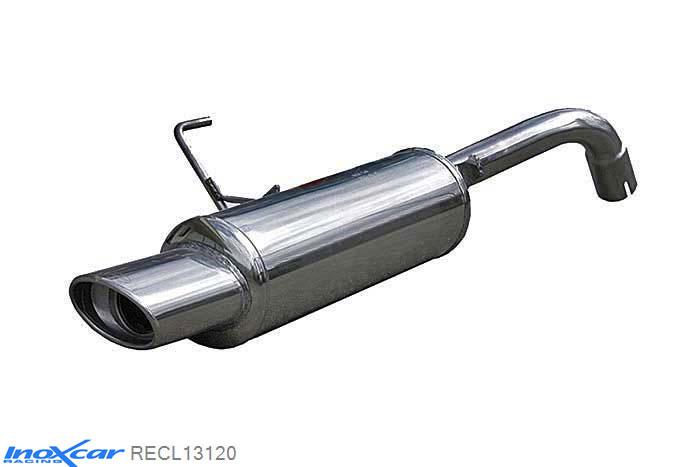 IX RECL13120, Renault Clio II (B) RS 2.0 fase2 (172PK) 2002-2003 Diameter 54mm, Inoxcar Rear silencer 1X120X80mm Stainless steel, With E.E.C. homologation