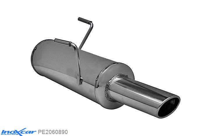 IX PE2060890, Peugeot 206 GT WRC (135PK), Inoxcar Rear silencer 1X90X70mm Stainless steel, With E.E.C. homologation