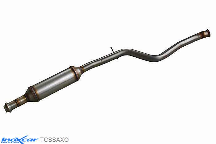 IX TCSSAXO, Citroen Saxo 1.6 16V VTS (118PK) 1999-  , Diameter 50mm, Inoxcar Central pipe with silencer (EURO2) --2000 Stainless steel, Without E.E.C. homologation