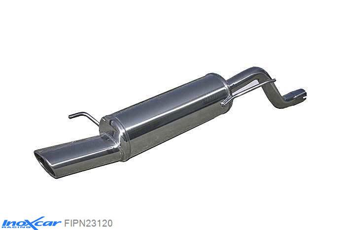 IX FIPN23120, Fiat Grande Punto (199) 1.9 16V MJET (120PK) 2005- Diameter 50mm, Inoxcar Rear silencer 1X120X80mm Stainless steel, With E.E.C. homologation