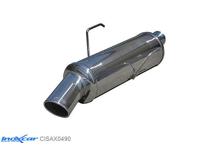 IX CISAX0490, Citroen Saxo 1.6 8V (98PK) 1999-, Inoxcar Rear silencer 1X90X70mm Stainless steel, With E.E.C. homologation