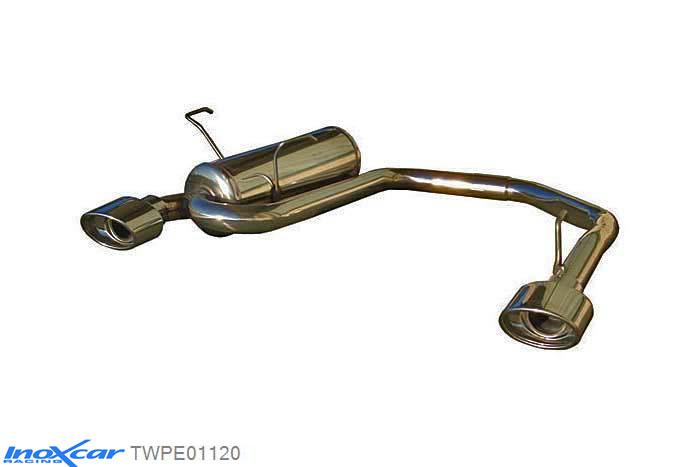 IX TWPE01120, Peugeot 106 1.1 (60PK) 1996-2000, Inoxcar Rear Rear silencerencer left / right 1X120X80mm Stainless steel, With E.E.C. homologation