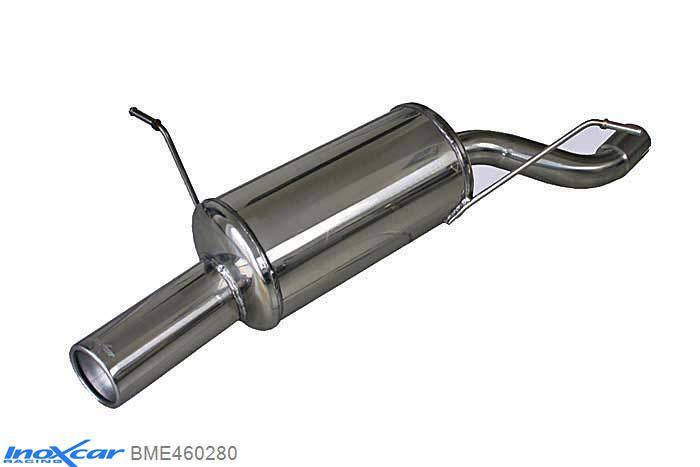 IX BME460280, BMW 3 serie (E46) 316Ti Compact (116PK) 2001-2005 Diameter 52mm, Inoxcar Rear silencer 1X80mm Stainless steel, Without E.E.C. homologation