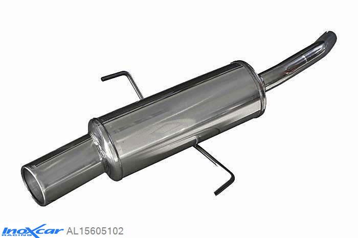 IX AL15605102, Alfa Romeo 156 2.4 JTD (150PK) 1997- Diameter 57mm, Inoxcar Rear silencer 1X102mm Stainless steel, Without E.E.C. homologation