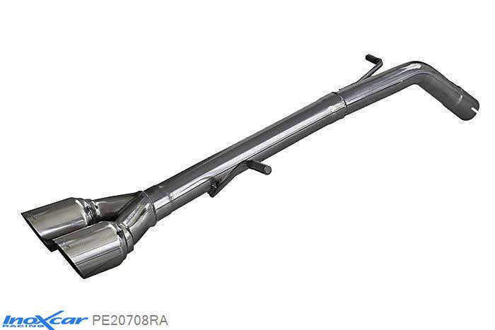 IX PE20708RA, Peugeot 207 1.6 16V GTI (175PK) 2007- Diameter 55mm, Inoxcar Rear silencer 2X80mm RACING Stainless steel, Without E.E.C. homologation