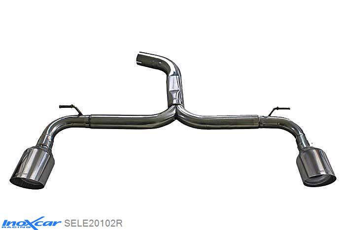 IX SELE20102R, Seat Leon III (5F) CUPRA 2.0 (280PK), 2014-  , diameter 70mm, Inoxcar NO Rear silencer 1X102mm RACING Left and Right Stainless steel, Without E.E.C. homologation