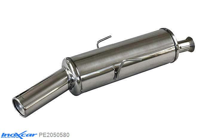 IX PE2050580, Peugeot 205 1.6 GTI (115PK) 1989-1992, Inoxcar Rear silencer 1X80mm Stainless steel, With E.E.C. homologation